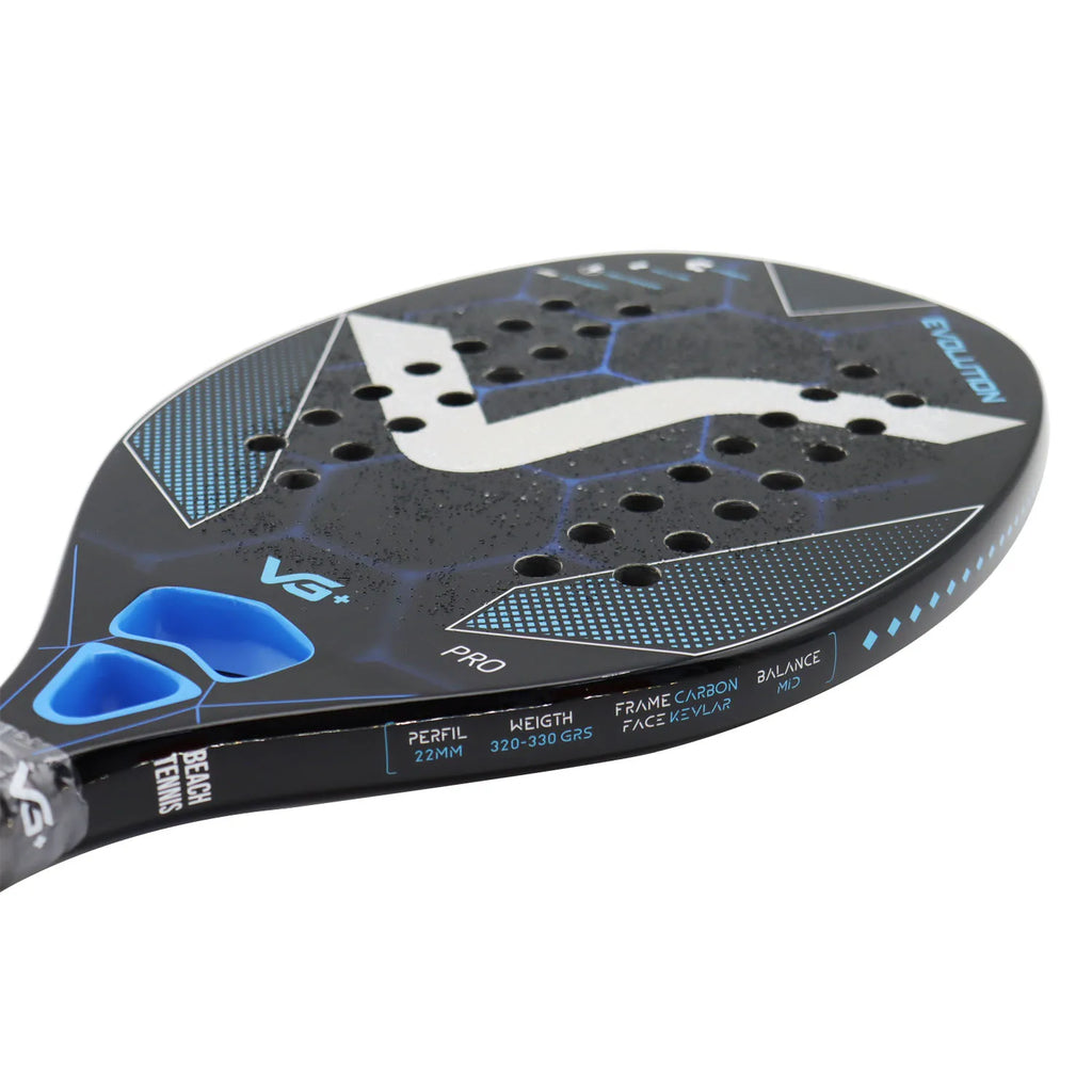 Beach Tennis Racket Kevlar/12K/Carbon with Shiny 3D Surface Non-slip Grip Handle for Beach Sports and Practie with Cover Bag