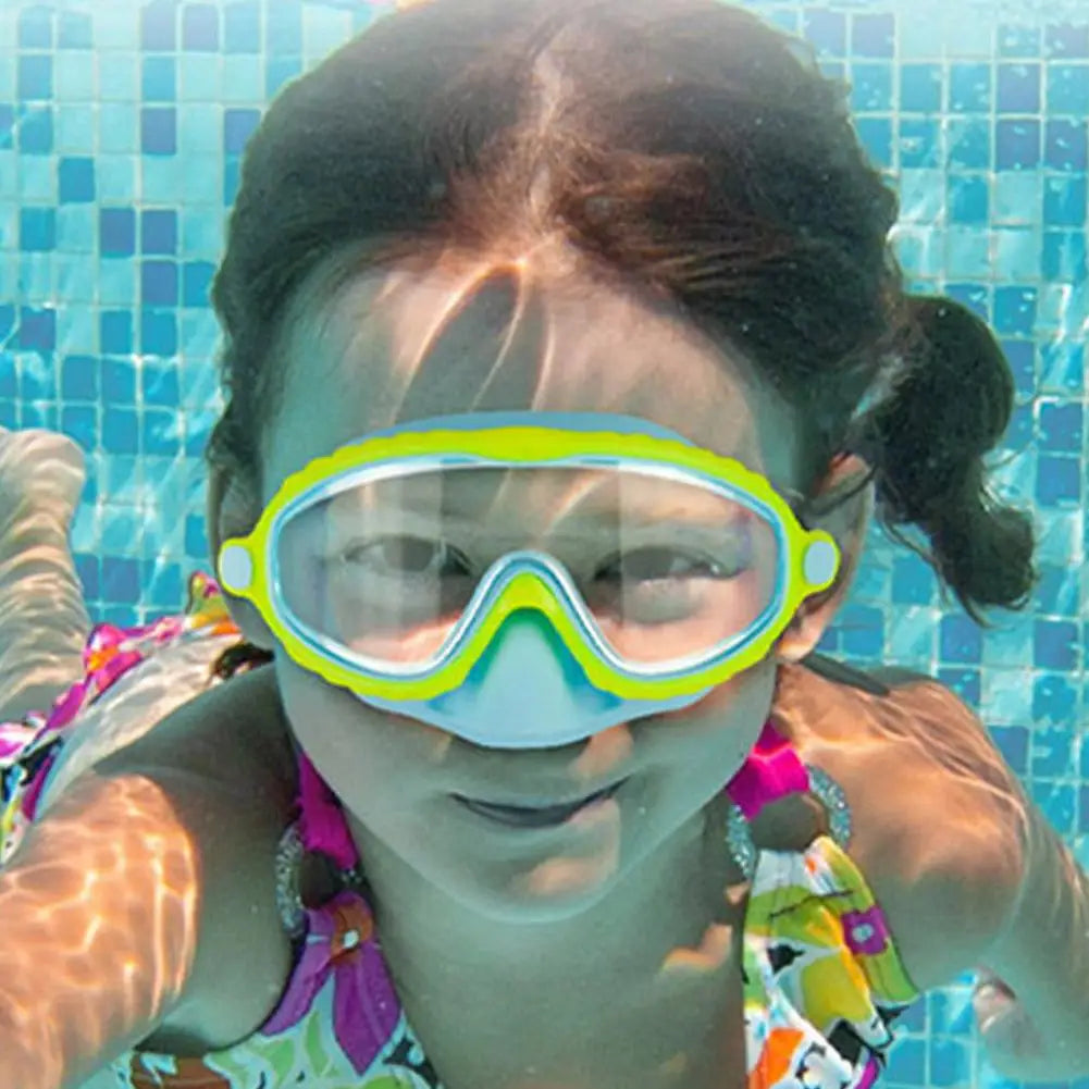 Goggles With Nose Cover Diving Glasses Anti-Fog No-Leak Clear Waterproof Snorkeling Goggles Gear For Children Kids Aged 4-16