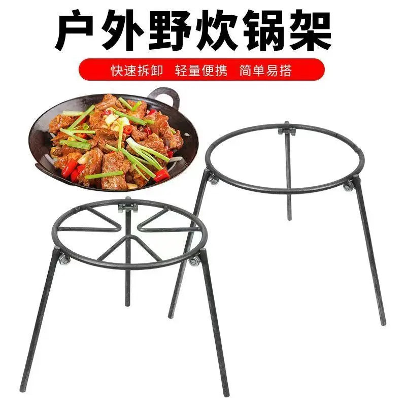 Foldable Campfire Tripod Stand, Outdoor Wood Burning Stove & BBQ Grill for Camping Picnic Garden Patio Cooking Portable Fire Pit