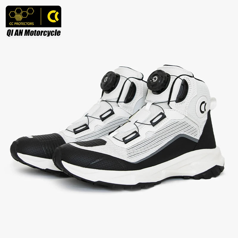 CC Motorcycle Riding Boots Men Leather Motorbike Shoes Breathable Anti-slip Anti-fall XRD Ankle Protection Motocross Short Boots