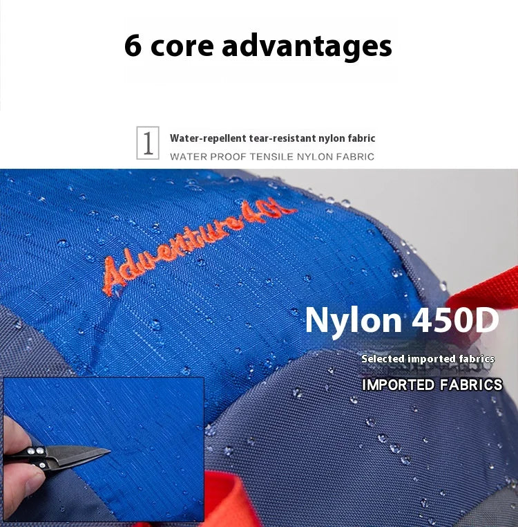 40L Splicing Style Backpack 450D Nylon Travel Bag Men Outdoor Backbag Multifunctional Hiking Mountaineering Backpack