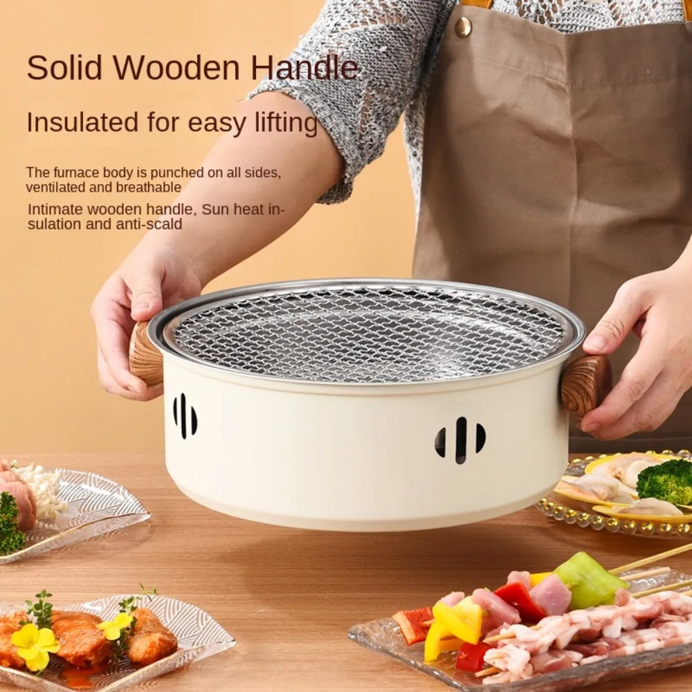 New Stainless Steel Barbecue Grill Multifunction Beige Green Black BBQ Stove Non-stick Barbecue Stove Barbecue Supplies