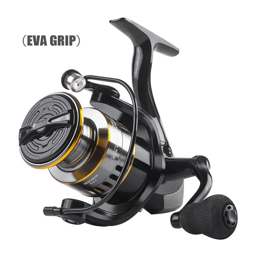 Fishing Spinning Reel, Metal Spool 5.2:1/4.7:113BB, Ball Bearings Carp Fishing Reel, BK2000-7000 ,Metal Line Cup, Sea Tackle