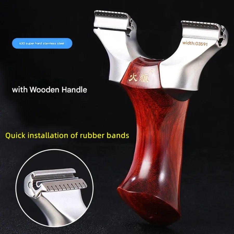 Professional Hunting Slingshot Powerful 630ultra Hard Stainless Steel Catapult with Flat Rubber Band Outdoor Shooting Sling Shot
