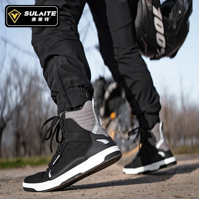 Men's Motorcycle Racing Shoes Breathable Anti-drop Off-road Rider Rally Shoes Racing Equipment