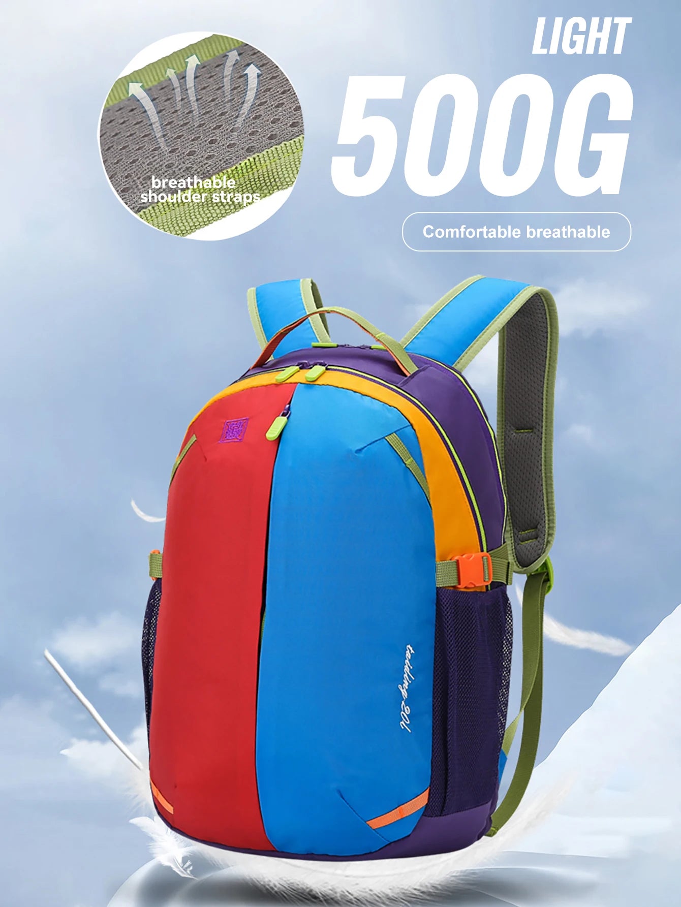 WRELS Outdoor Backpack Lightweight Breathable Schoolbag Waterproof Multi-role Backpack Large Capacity Outdoor Climb Hiking Bag