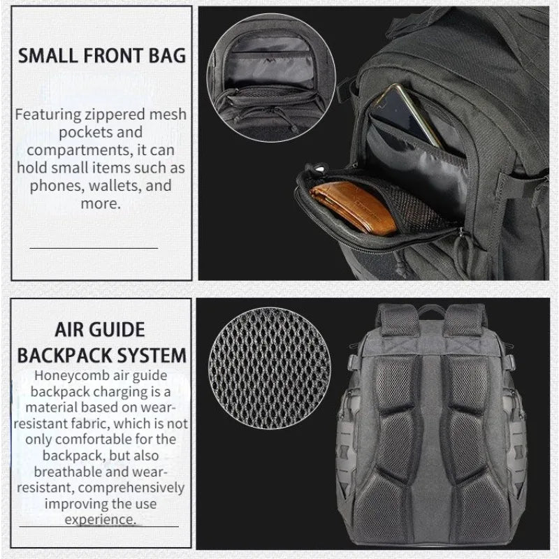 YAKEDA 40L Tactical Backpack for Men Camping Hiking Backpacks Outdoor Travel Bags Climbing Rucksack Bag