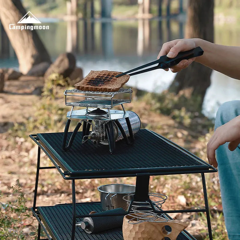 Camping Picnic Mini BBQ Grill Rack Campingmoon US-1312 US-1615 Steel Folding Bread Toast Grill Net