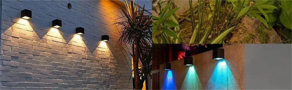 LED Solar Light Outdoor Garden Square Wall Lamp Sunlight Sensor IP65 Waterproof lamp Courtyard for Yard Balcony Fence Decoration