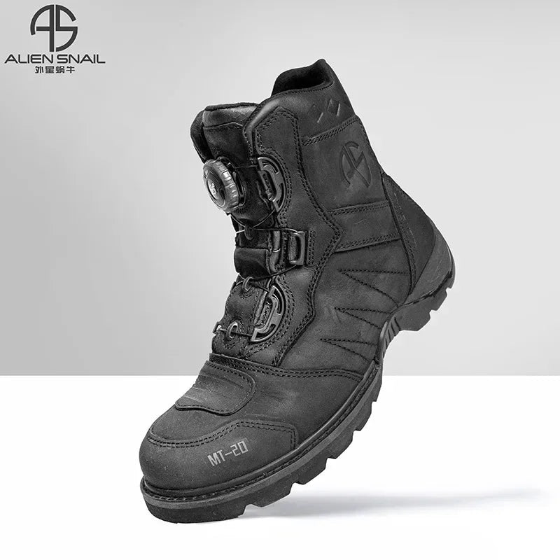 MT-20 Anti-fall Motorcycle Rally Boots MT-10 Leather Waterproof Riding Shoes Knob Design Racing Motorcycle Riding Cowhide Boots