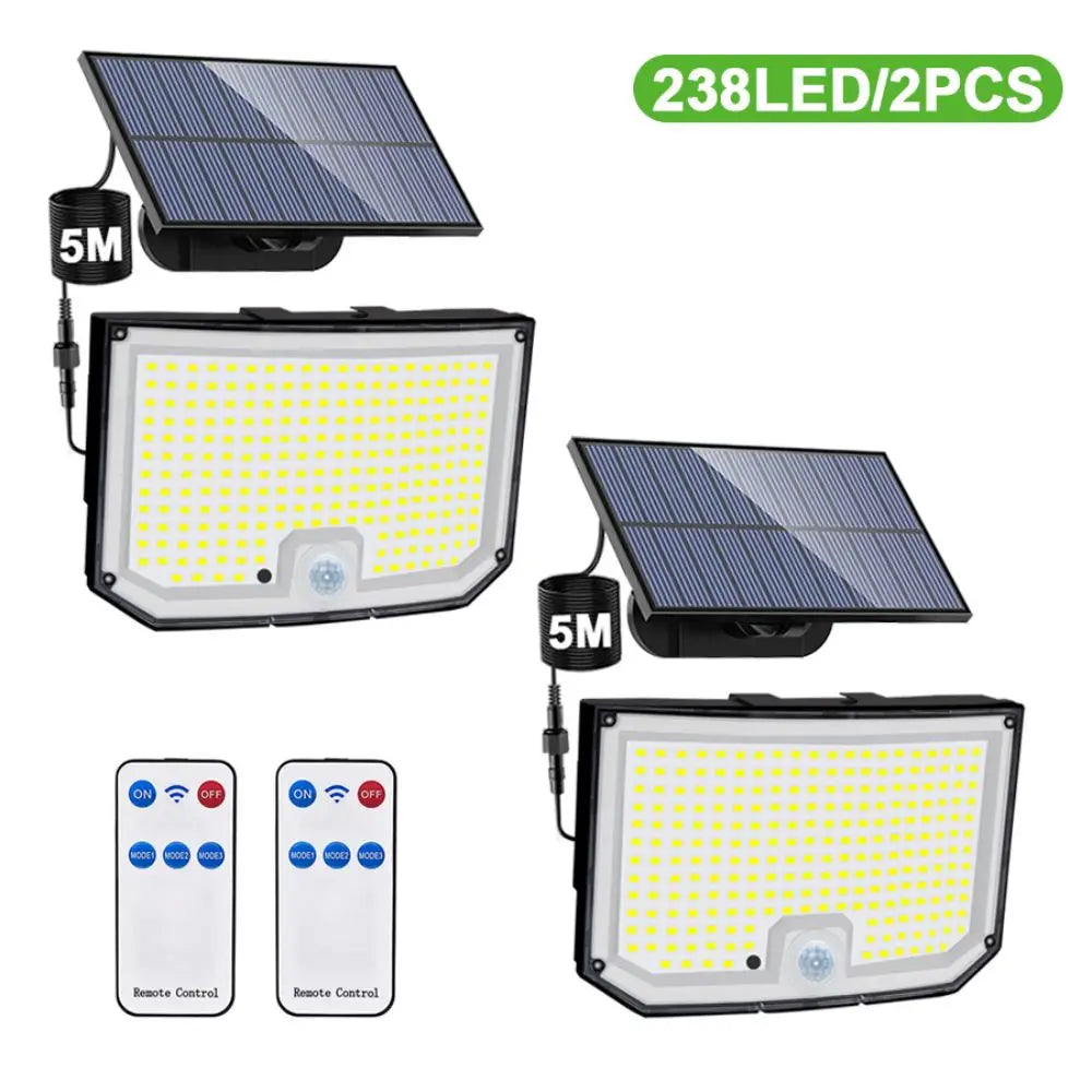 238/328 LED Solar Lamp Outdoor 348Wall Lamp IP65 Waterproof Spotlights Lamp Motion Sensor Solar 3 Mode Street Light Garden Decor