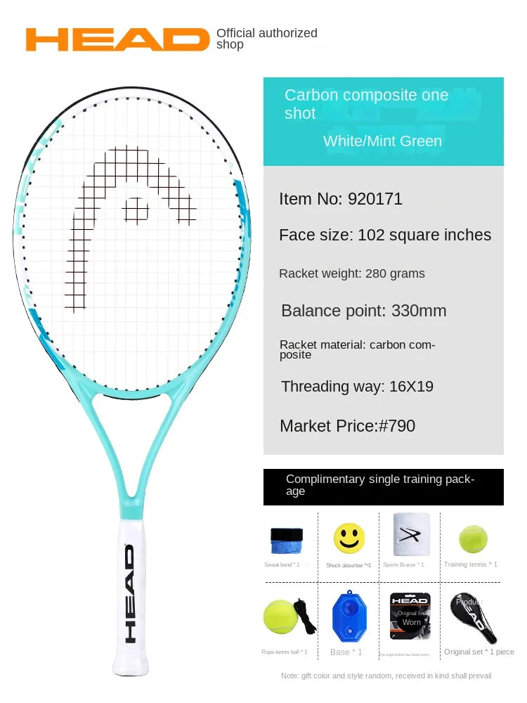 HEAD Tennis Racket Carbon Composite Padel Rackets Professional Men Women Beginners Tennis Racquet With Bag And Accessories