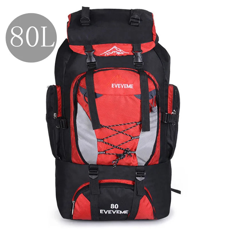 Men's 80L Large Hiking Mountaineering Backpack Climbing Hiking Backpack Camping Backpack Sport Outdoor Rucksack Bag