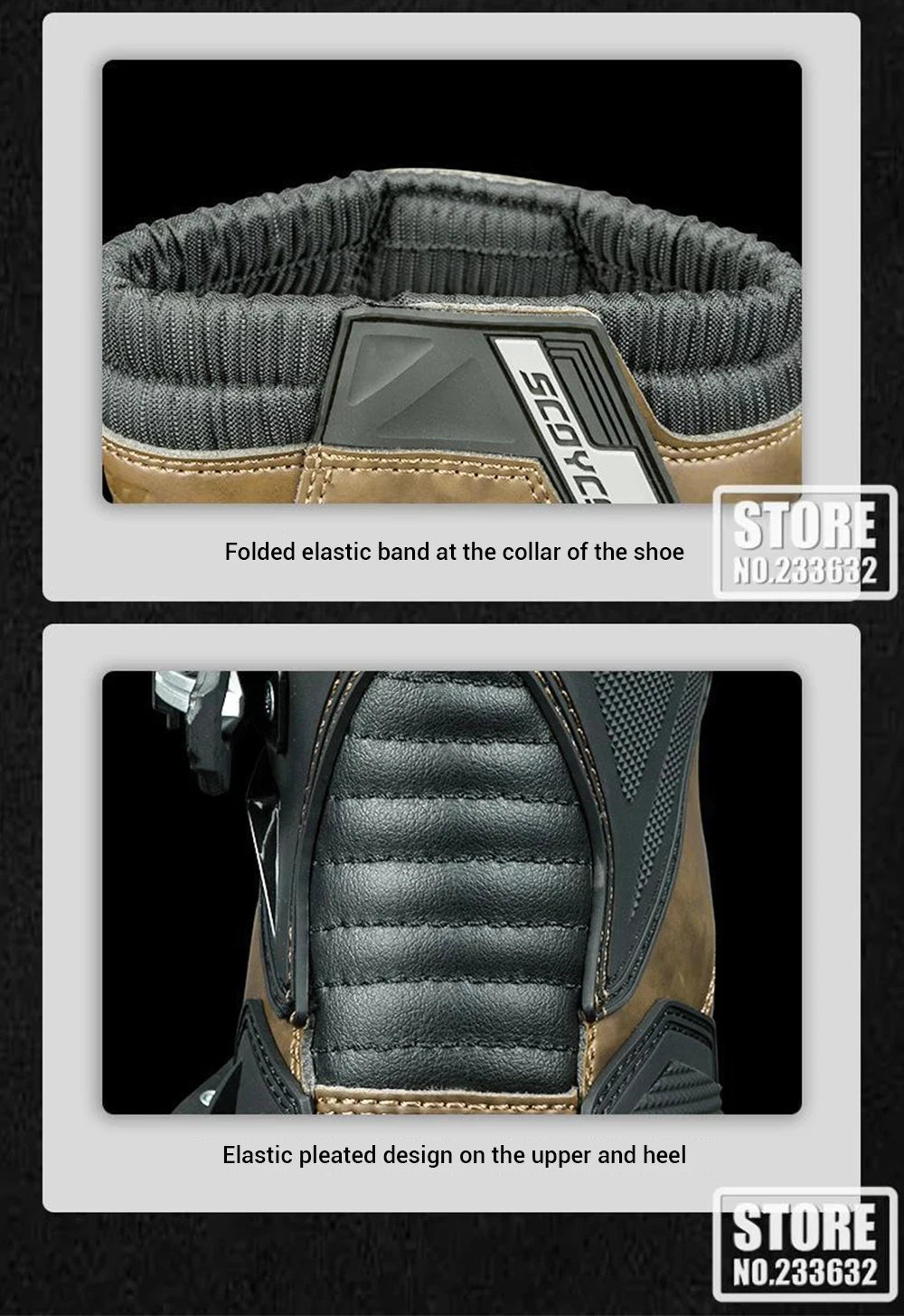 SCOYCO Motorcycle Riding Boots Motorcycle Tour Boots Waterporoof Rally Shoes Four Seasons Men Ankle TPU Protections EU 39-46