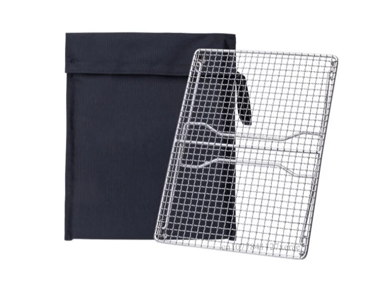 Outdoor Pure Titanium Grill Camping Table Portable Lightweight Net BBQ Wire Mesh Grate Mini Foldable Cooking Pot Rack