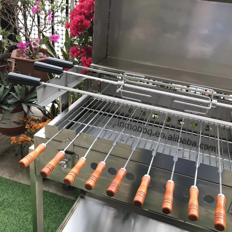 Garden Outdoor Charcoal BBQ Cyprus Rotisserie Grill with Hood