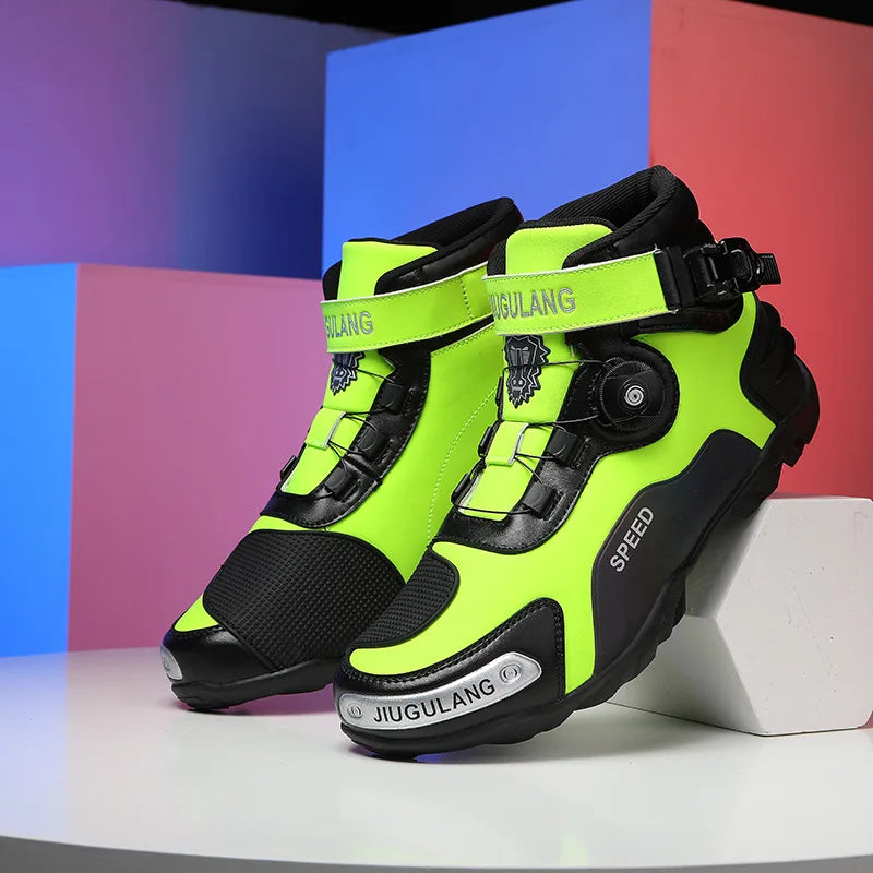 Men Motorcycle Boots Outdoor Riding Anti-slip Winters Sneakers Shoes Bicycle Mountain Racing Ankle Length Women Racing Shoes