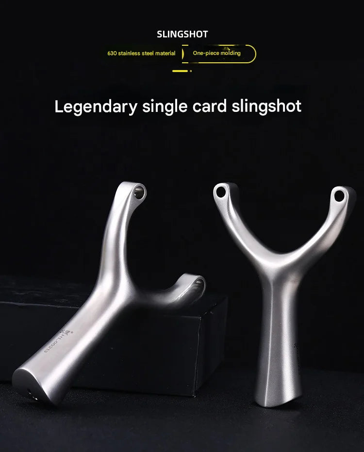 High Quality Hunting Stainless Steel Slingshot With Flat Rubber Band Outdoor Sports Hunting Shooting Catapult Accessories