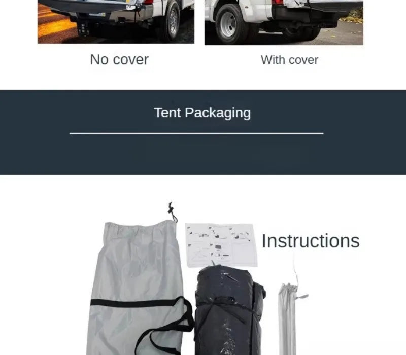 Portable Rainproof Camping Tent, Folding Fishing Tail Tent, Car Pickup Truck Tent
