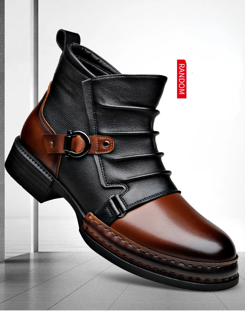 Autumn Winter Retro Ankle Boots for Men Fashion Casual Size Zipper Motorcycle Boots Man New Designer Warm Platform Shoes Male