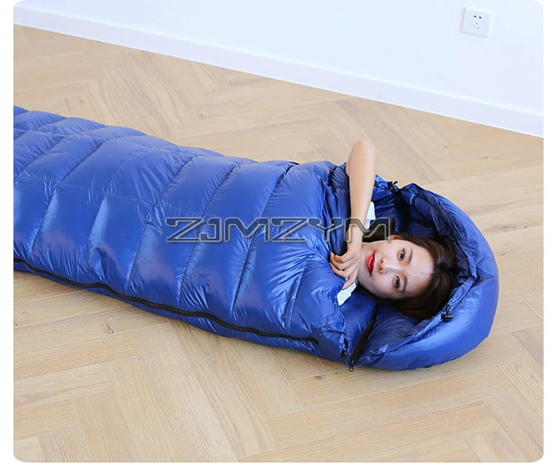 Down Mummy Sleeping Bag for Backpacking, Camping, Waterproof Portable Sleeping Bag, Zip Together for 2 Person Sleeping Bag