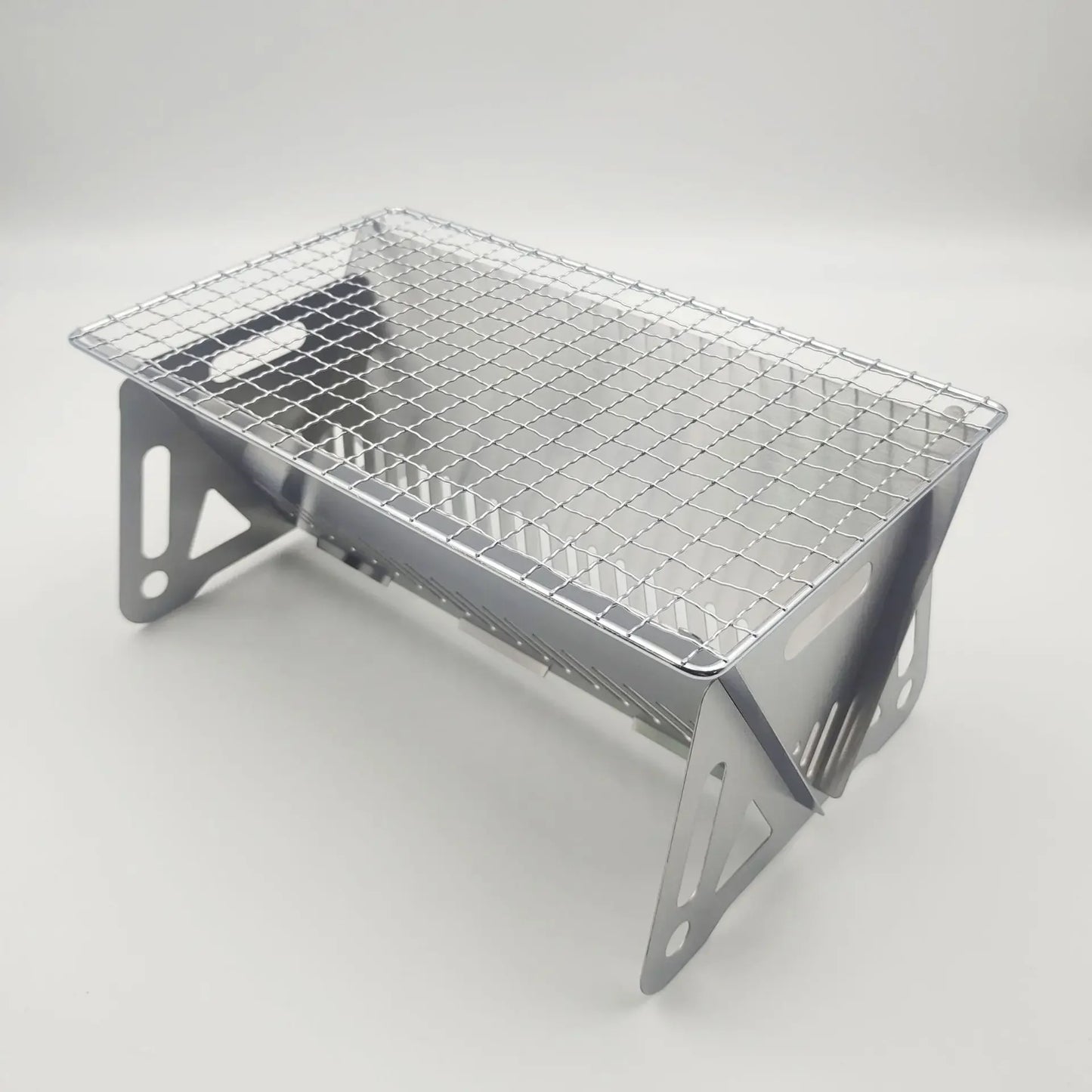 Outdoor Camping Barbecue Grill Heating Stoves with BBQ Grill Plate Portable Folding Stainless Steel Barbeque Cooking Stove