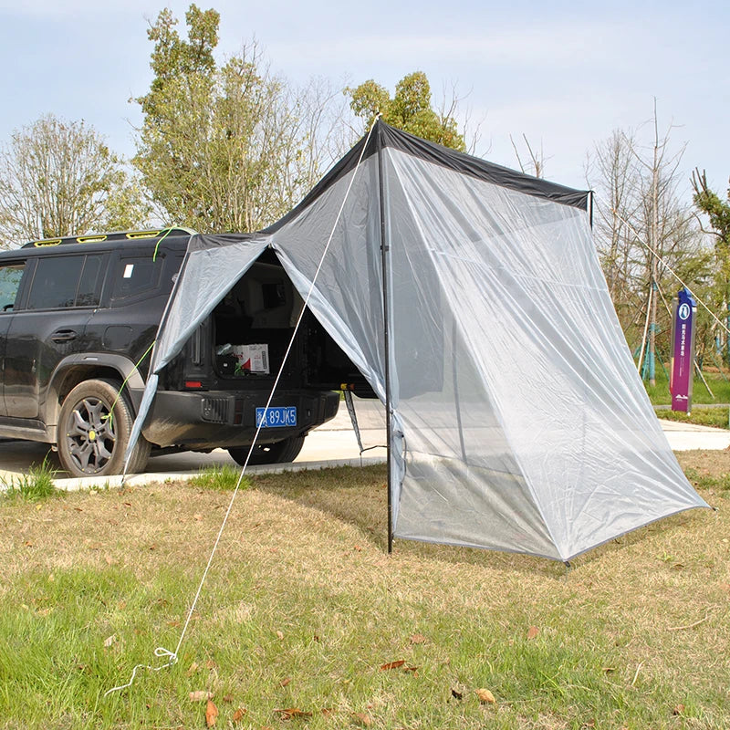 SUV Rear Tent with Mosquito Net – 4-Person Sun Shelter & Quick-Setup Car Canopy for Family Camping, Outdoor Adventures