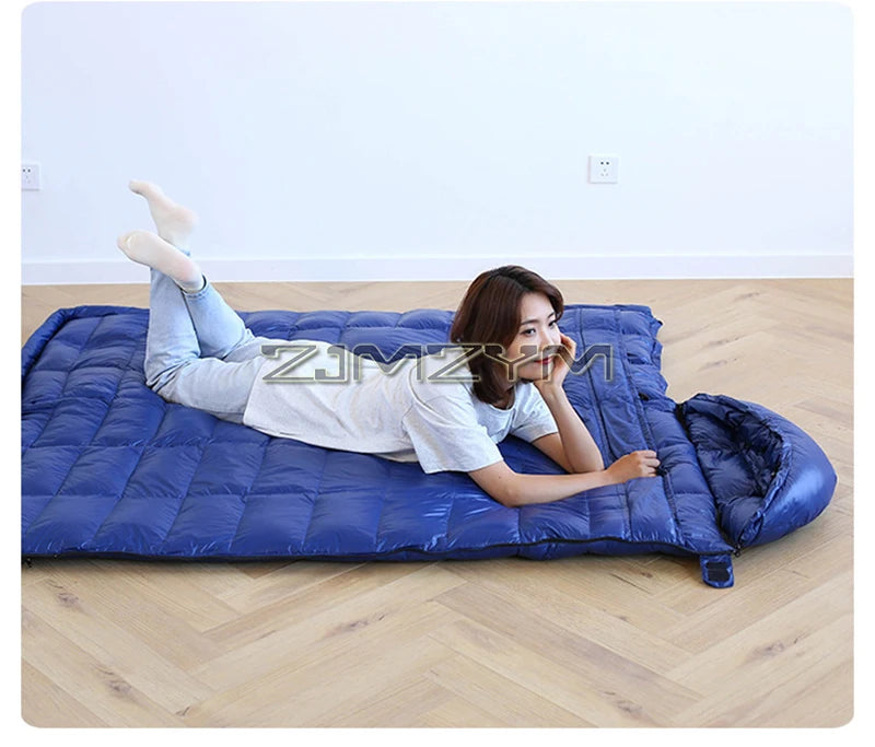 Down Mummy Sleeping Bag for Backpacking, Camping, Waterproof Portable Sleeping Bag, Zip Together for 2 Person Sleeping Bag