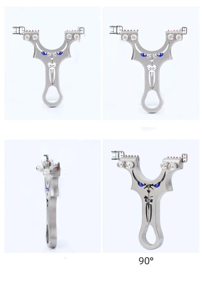 Flat rubber Band Outdoor Shooting Powerful Handheld Bow New  Professional 304 Stainless steel Slingshot For Hunting Catapult