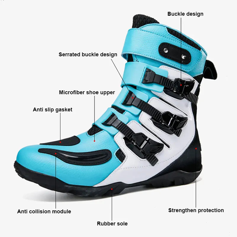New Motorcycle Boots Men's Outdoor Sports Motocross Protective Boots Motos Slip Resistant Riding Shoes Motorcycle Accessories