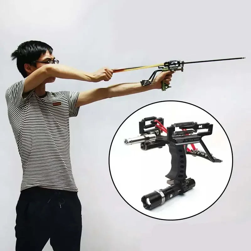 Powerful Slingshot Stainless Steel Slingshot Catapult Hunter Wrist Support SlingShot Outdoor Hunt Hike Bow Catapult HuntingTools