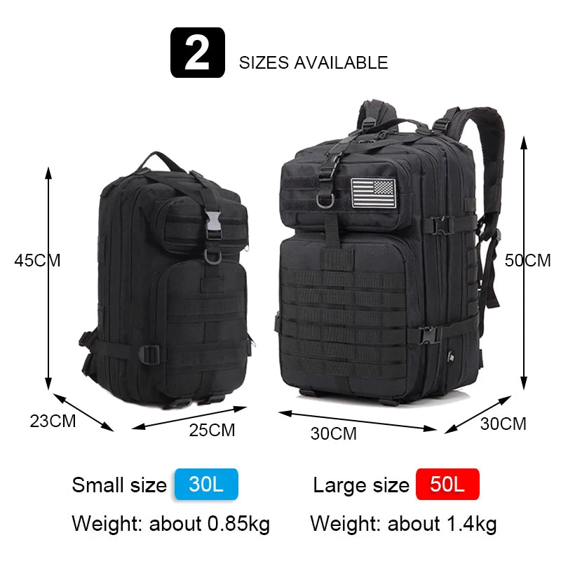 Army Tactical Backpack for Men 30L/50L Travel Camping Bag 1000D Military Hiking Supplies Sports Trekking Climbing Waterproof bag