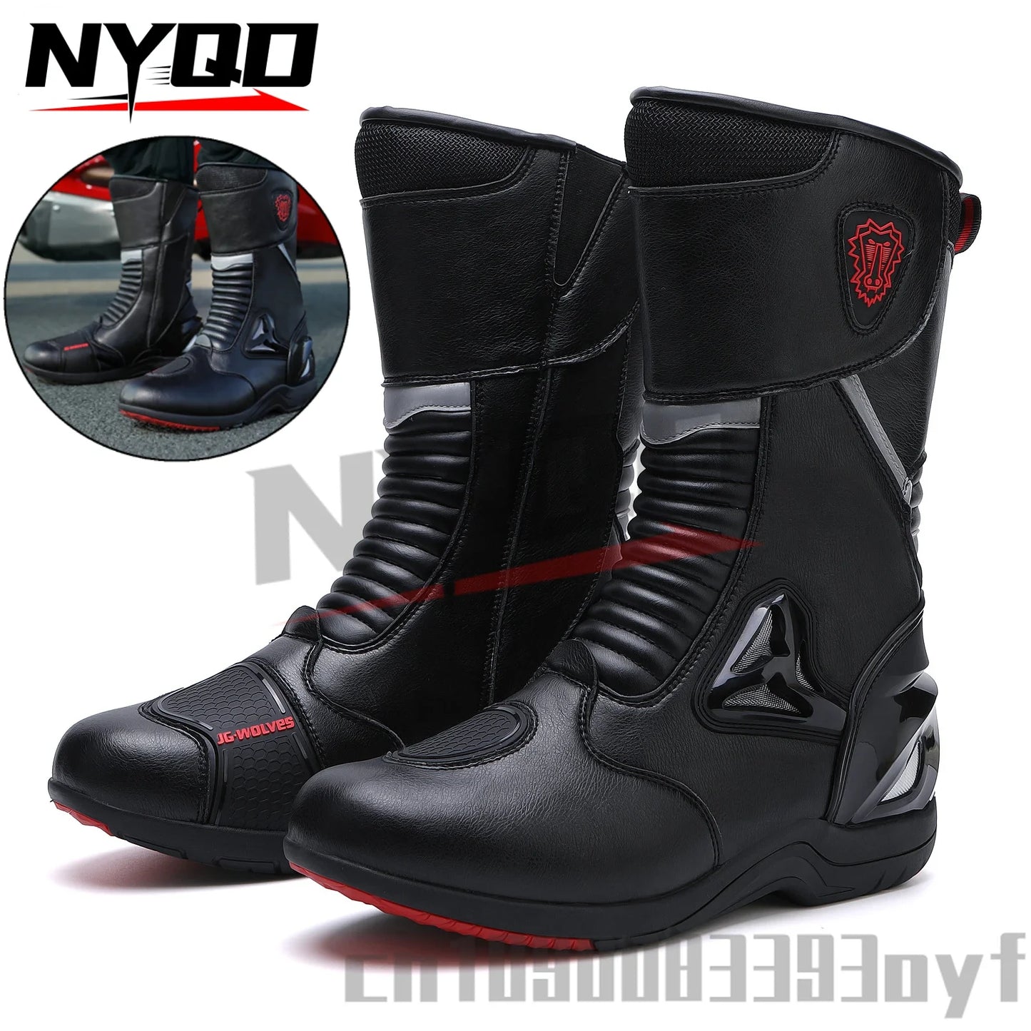 Motorcycle Boots for Men Women Riding Mid-Calf Ankle Protective Shoes Racing Long Boot Anti Slip Waterproof Moto Equipment