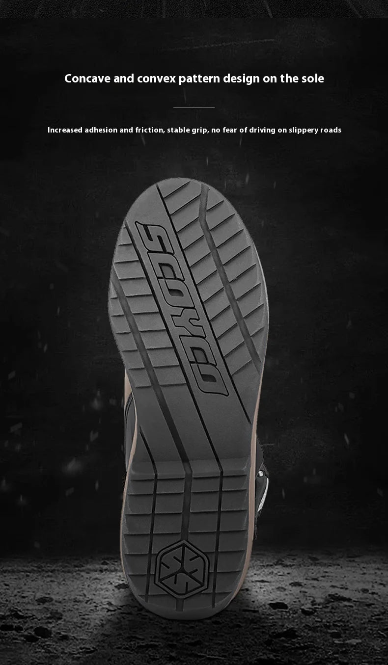 SCOYCO Motorcycle Anti-fall Riding Shoes Anti-slip Wear-resistant Waterproof Boots Protective Motorcycle Off-road Equipment Men