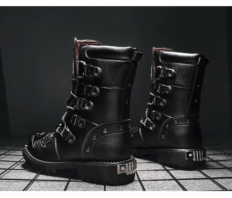 Motorcycle boots four season new men's outdoor fashion plus size high top Cycling shoes comfort anti-collision protective boots