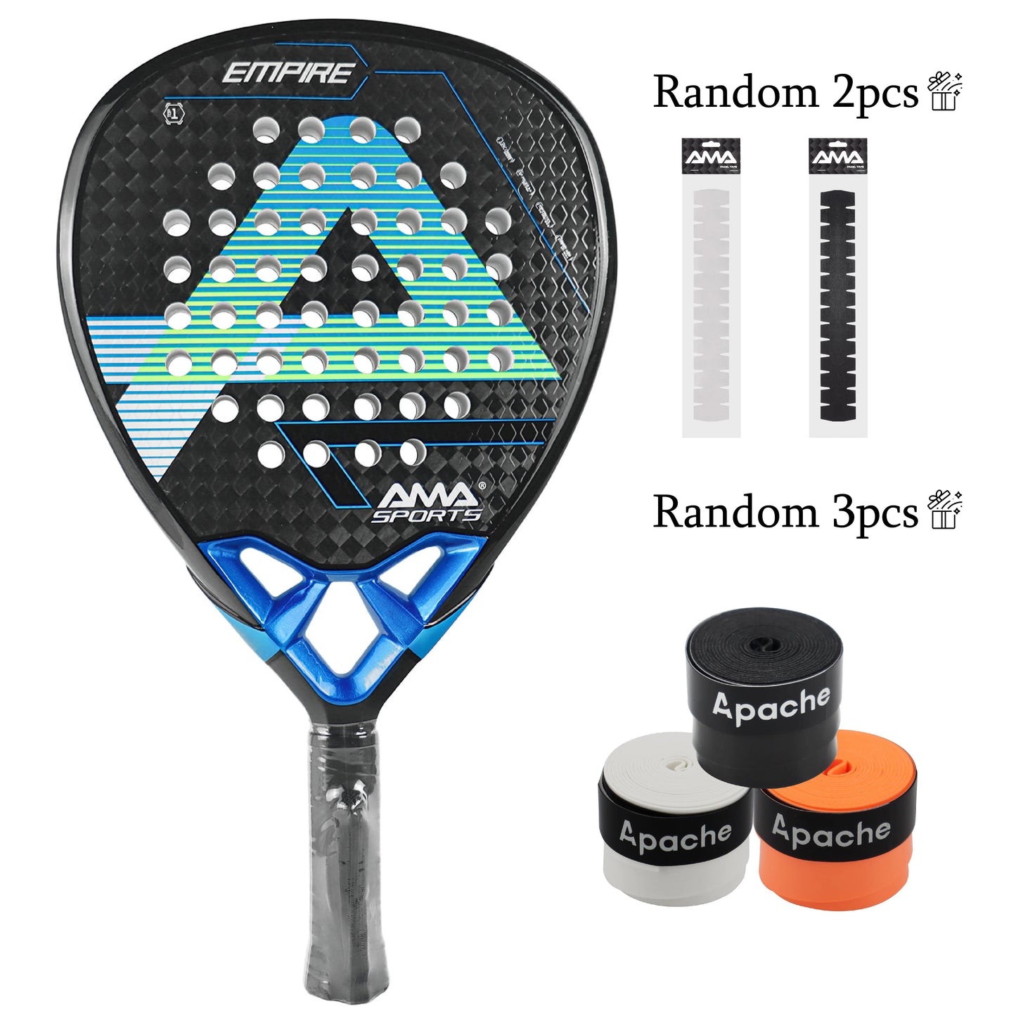 AMASPORT 12K Padel Racket Lightweight Padel Tennis Racquets Full Carbon Fiber High Sweet Point For High-level Players