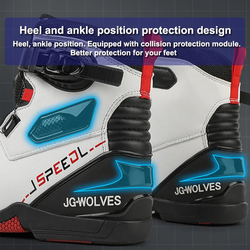 2024 New Motorcycle Boots Man Leather Motos Riders Protective Boots Waterproof Non-slip Motocross Mountain Racing Shoes