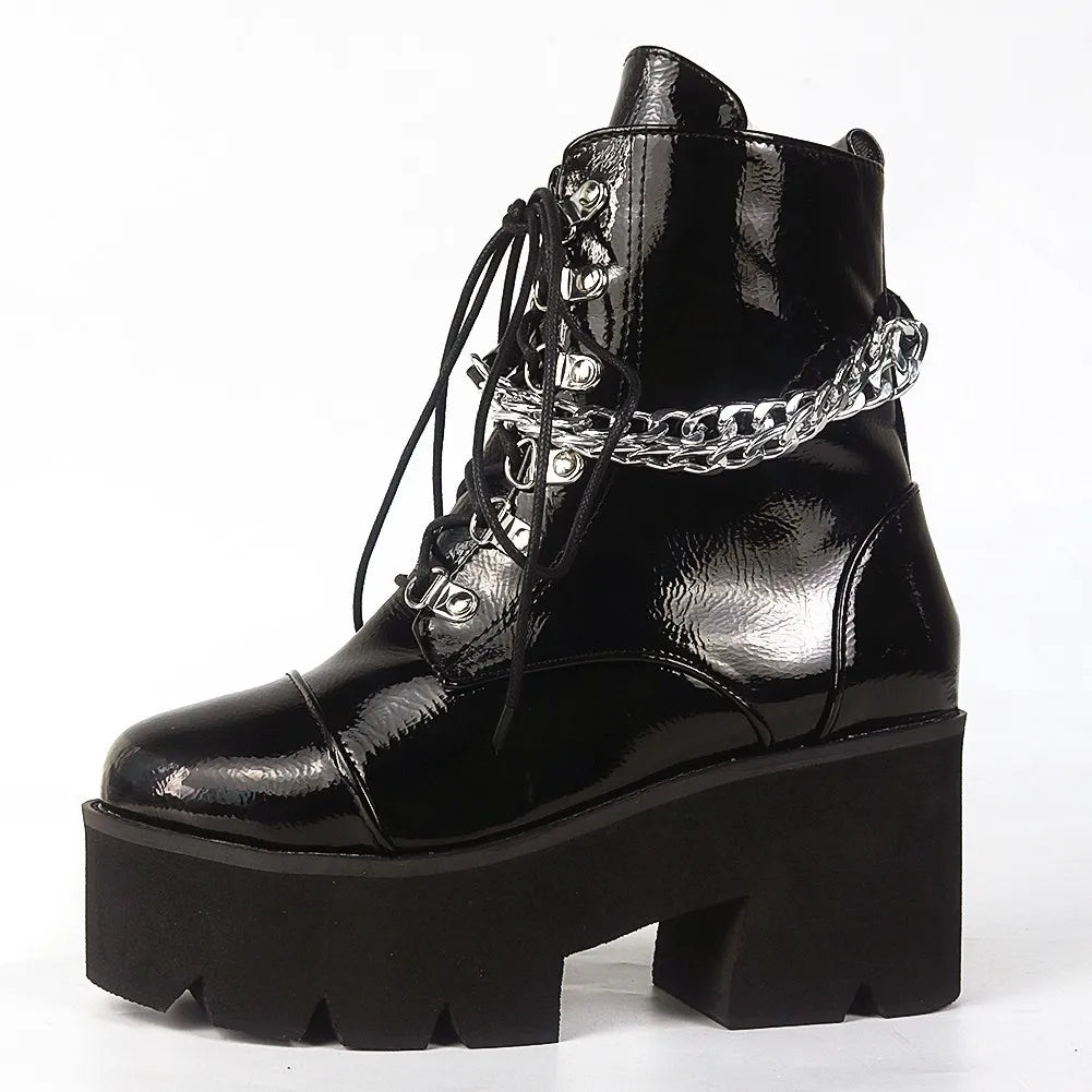 2023 Rome Women's Boots Mid Calf Concise Casual Boots Height Increasing Spring and Autumn Round Toe Party Dress Women Shoe 34-44