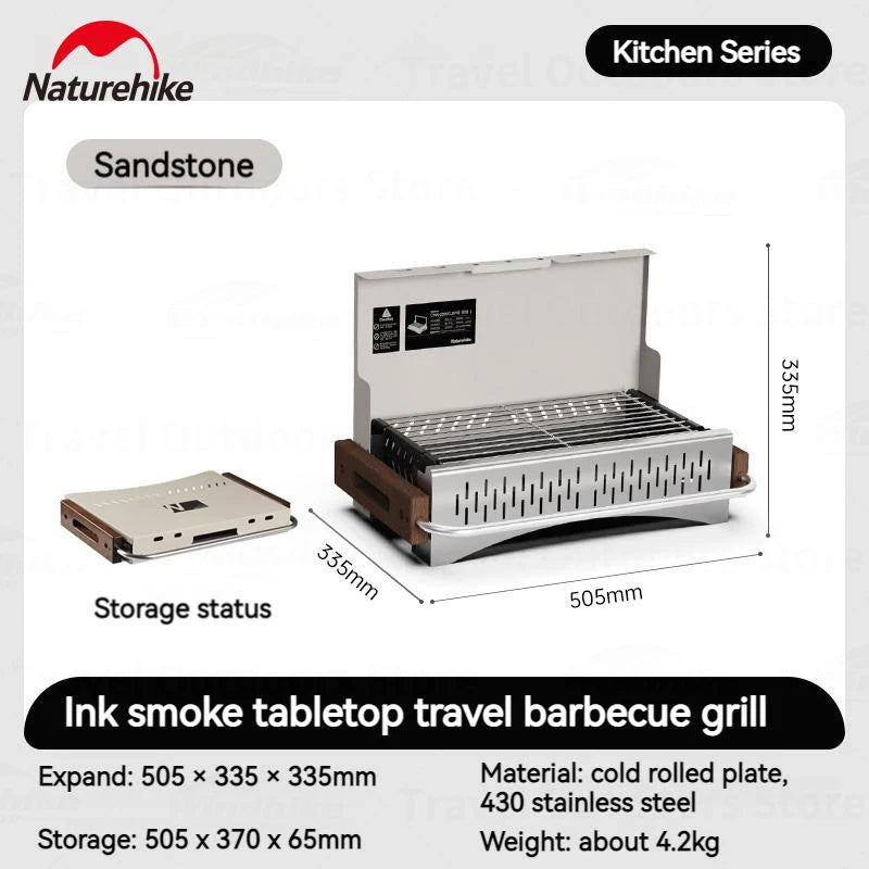 Naturehike Outdoor Portable Folding BBQ Grill Camping Enamel Charcoal Stove Ultralight Travel Picnic 4-8 Person Barbecue Stove