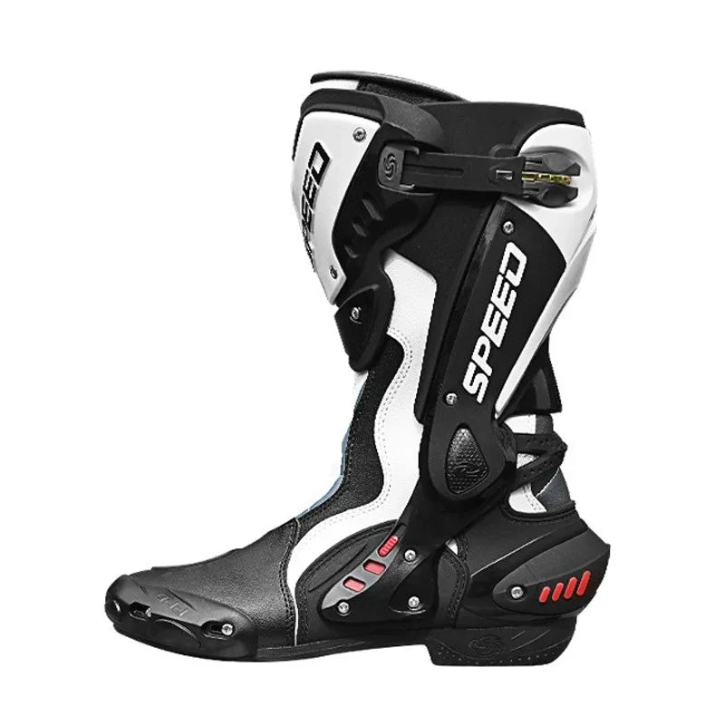 Off-Road Motorcycle Boots Men's Non-Slip Steel Toe Heavy Duty Design with Ankle Support & Shift Pad Shield for Dirt Bike