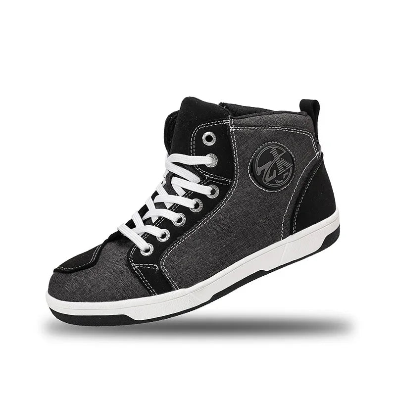 Men's Red Casual Motorcycle Boots – Summer Off-Road Riding Shoes, Motocross Style – Compatible with BMW & Honda Motorbikes