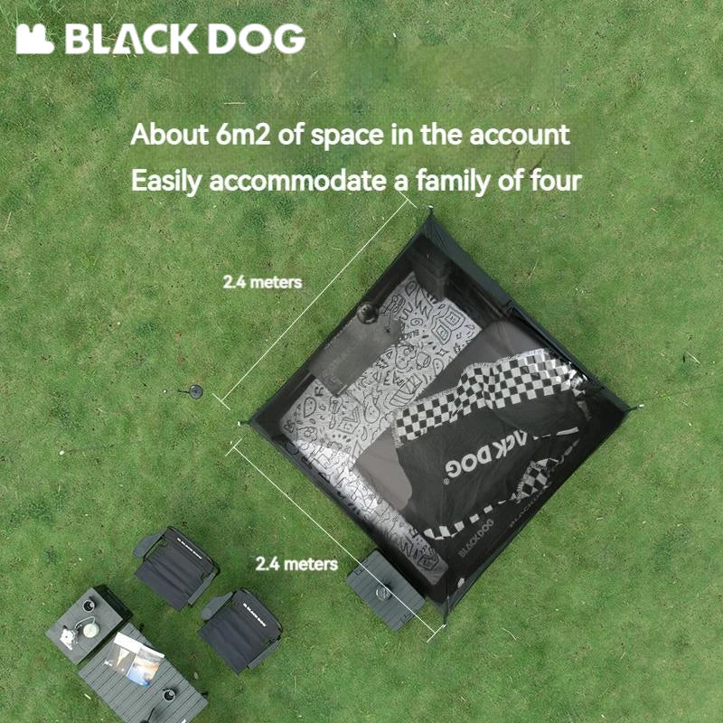 Naturehike BLACKDOG Automatic One-touch Tent Quick Open Two Door Four Window Camping Outdoor Black Coated Waterproof Thickened