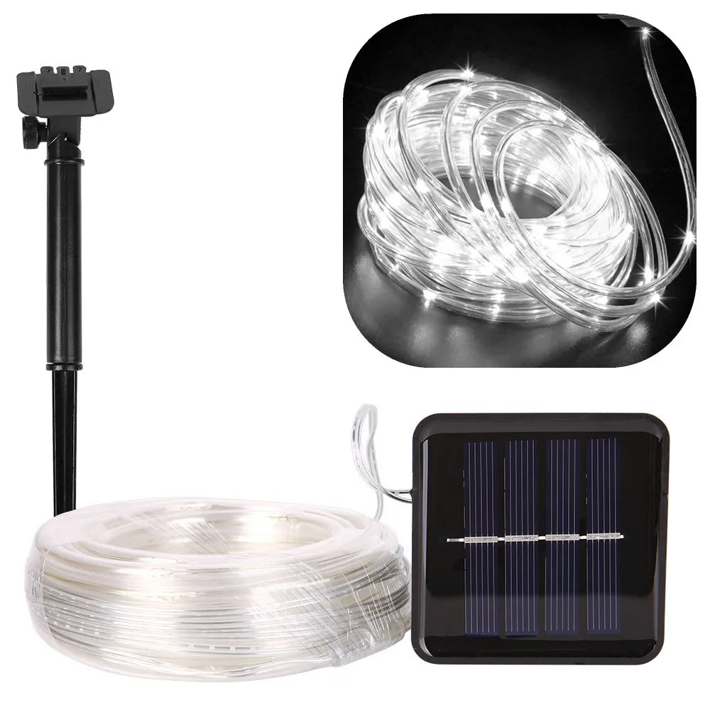 Solar Lights For Garden Decoration Led Rope Strip Lights 8 Mode 7m/12m/22m Waterproof Garland For Fence Yard Party Wedding Decor