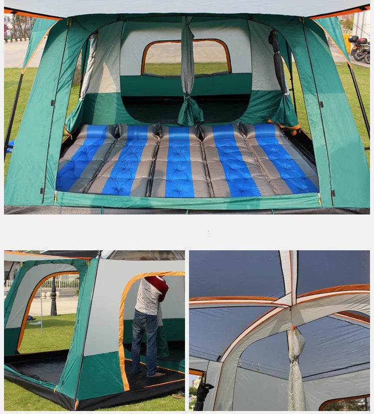 Outdoor Camping Tent Portable Rainproof Mosquito Proof Double Layer Tent 3-5 People One Bedroom One Hall Small Size Tent