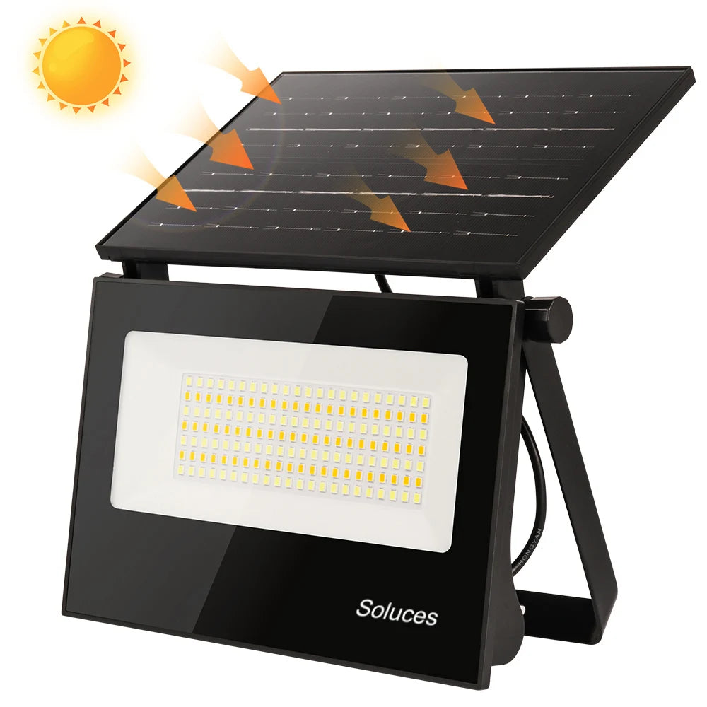 Micro-Wave Sensor Solar Powerd LED Flood Light For Backyard Patio Corridor White/Warm Light Light Motion Detective Lamp(Not PIR)