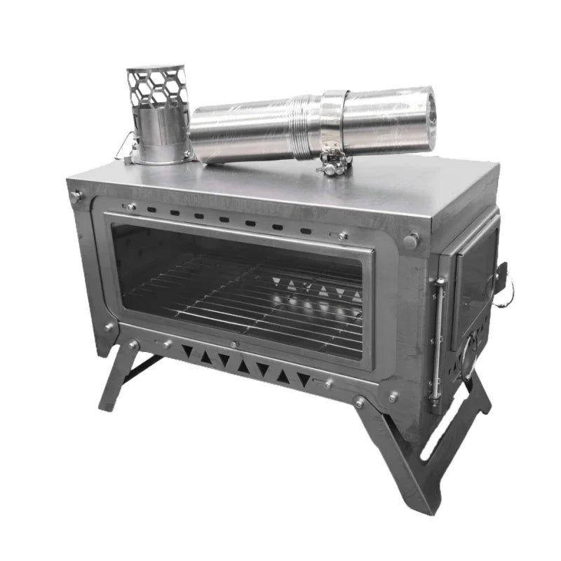 WT-Dream-Ti Titanium furnace Plug-in folding titanium alloy outdoor tent camping wood stove grill