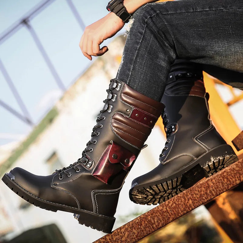 Motorcycle Boots Men Moto Racing Motocross Off-Road Motorbike Motorcycle Shoes Botas Moto Riding Boots High Boots