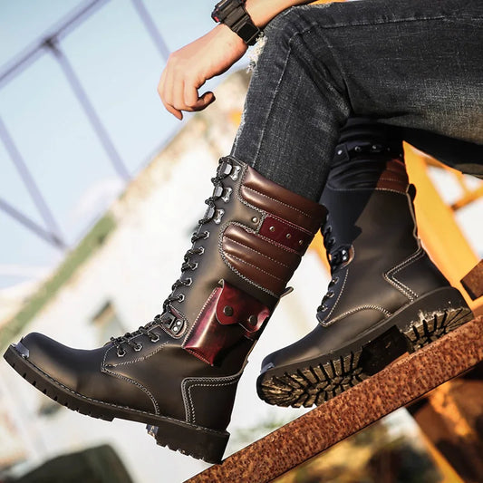 Motorcycle Boots Men Moto Racing Motocross Off-Road Motorbike Motorcycle Shoes Botas Moto Riding Boots High Boots