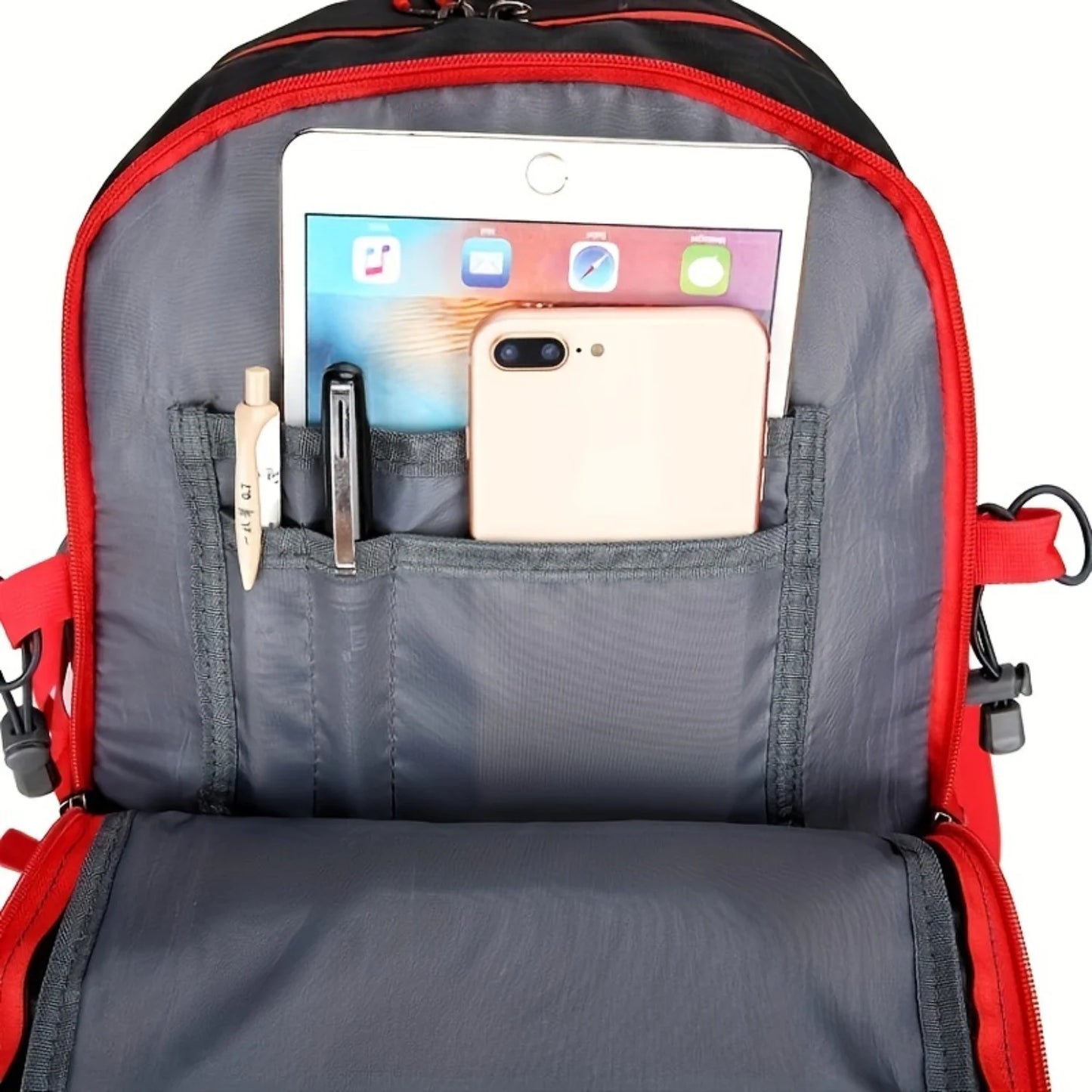 1pc 50L Waterproof Hiking Backpack, Large Capacity Mountaineering Bag for Outdoor Travel Climbing Camping, Men Women Suitable