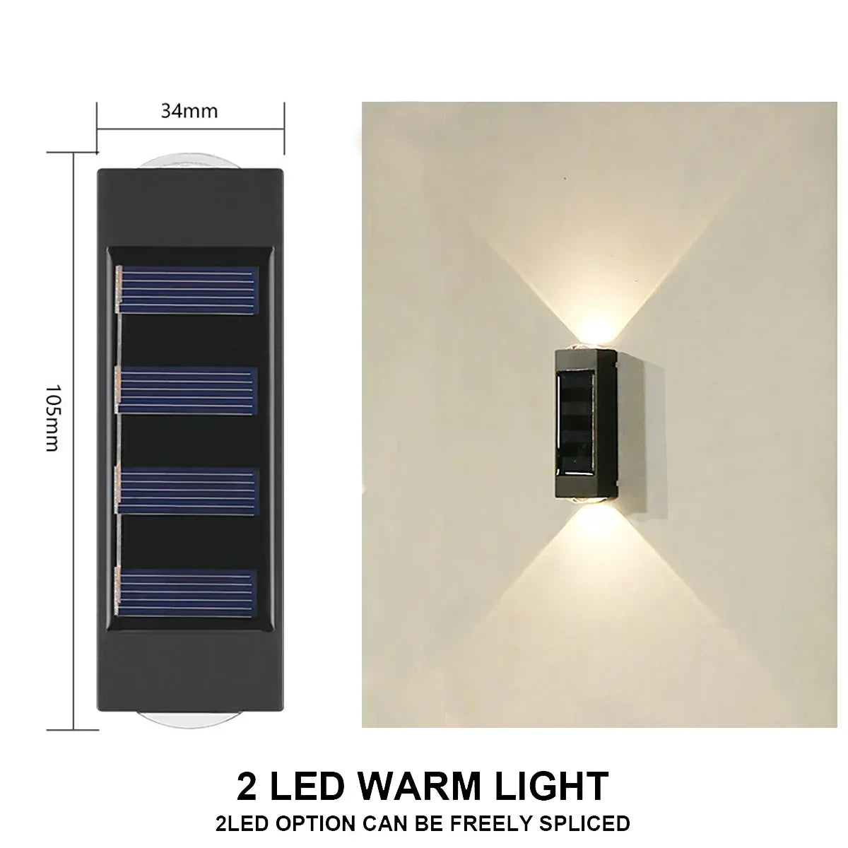 LED Solar Lights Outdoor Solar Wall Lamp Up And Down Light Illuminate for Garden Yard Street Decoration Solar Powered Light